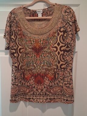 Chico's Print Top.Size Large.
